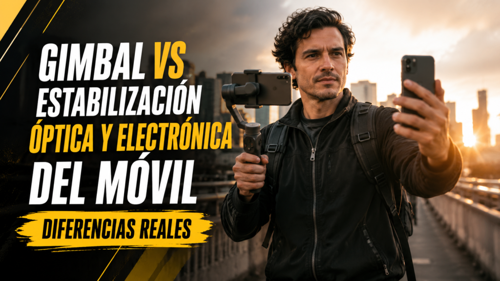 Comparación entre un móvil grabando a pulso y otro colocado en un gimbal.