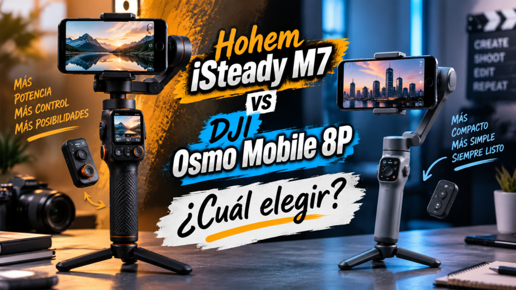 Hohem iSteady M7 y DJI Osmo Mobile 8P comparados como estabilizadores para smartphone