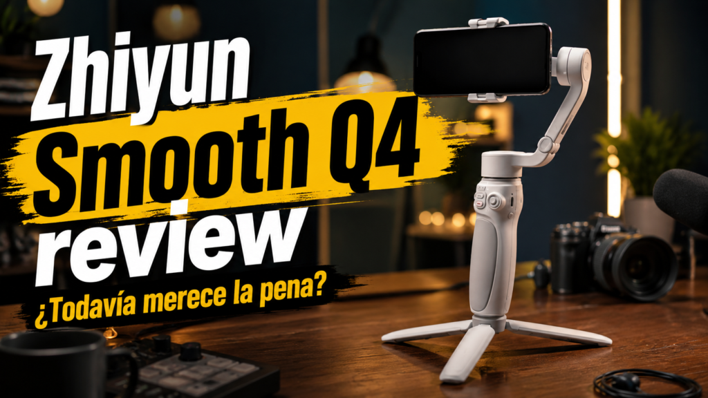Zhiyun Smooth Q4 con un smartphone montado para grabar vídeo estabilizado